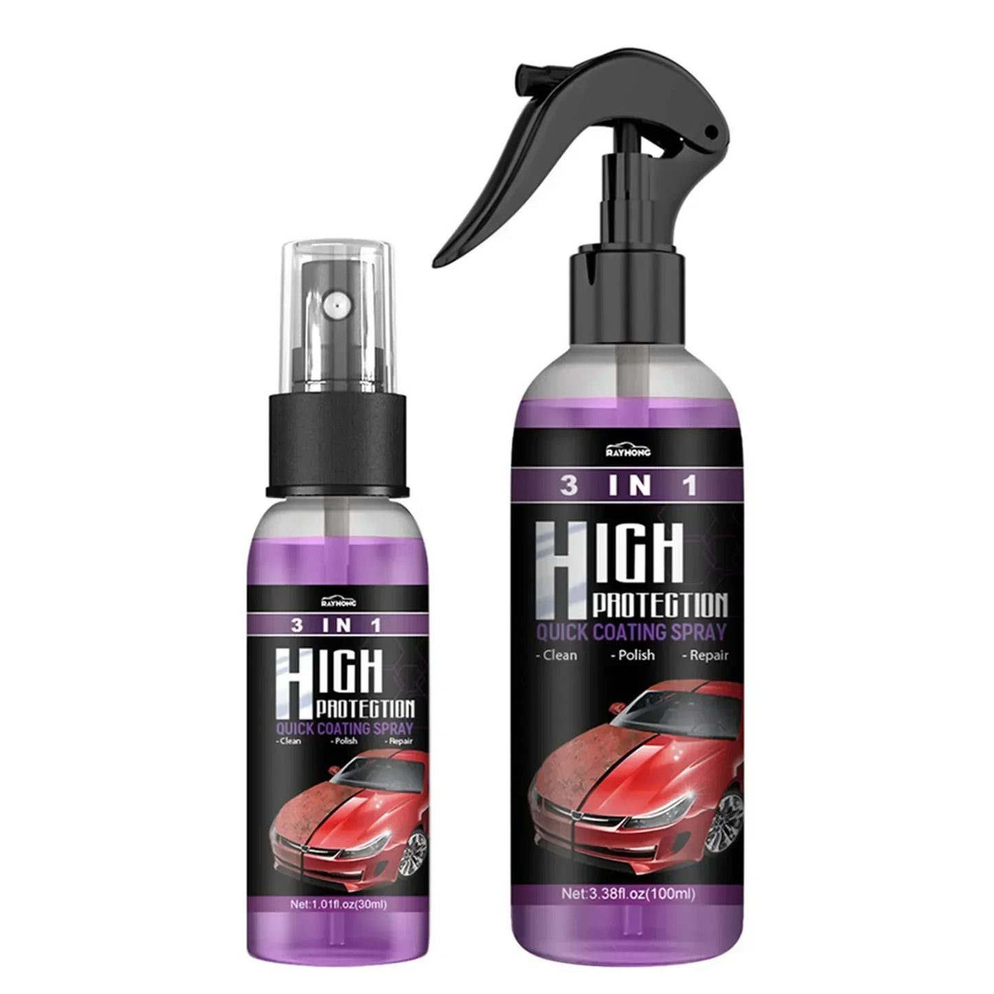 3-in-1 Auto Keramik-Flüssigbeschichtung Spray Nano-Kristall Hydrophobe Schicht Poliermittel Hochglanz-Lackschutz Wach...