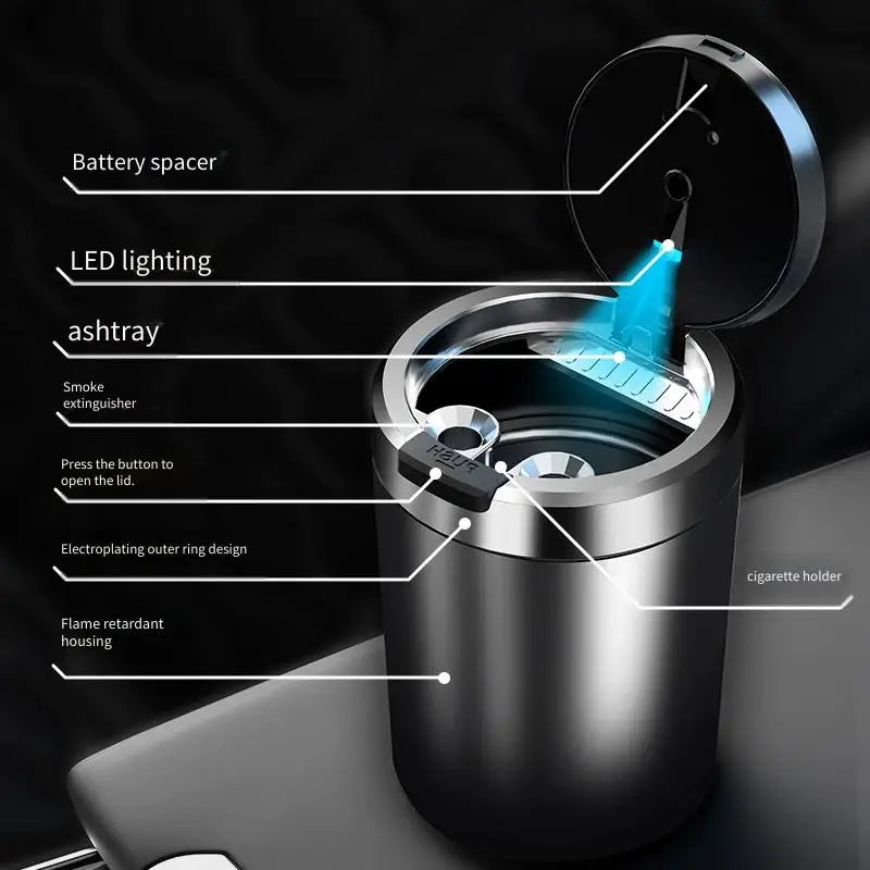 Portabler Auto LED-Aschenbecher – SwissGlanzGarage Ansicht 6