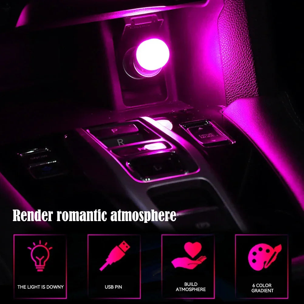 Auto USB Touch Atmosphäre Licht Auto LED Leselampe Bunte Dekorative