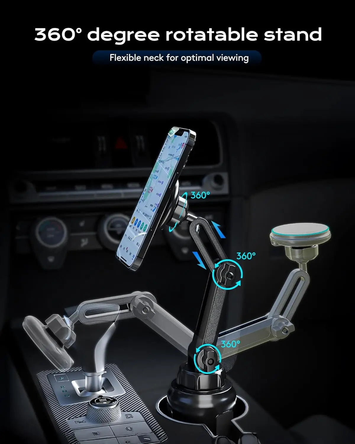 Drahtlose Ladegerät Flexible Arm Magnetische Auto Tasse Telefon Halter Maxsafe Auto Lade Für Magsafe iPhone 15 Samsun...