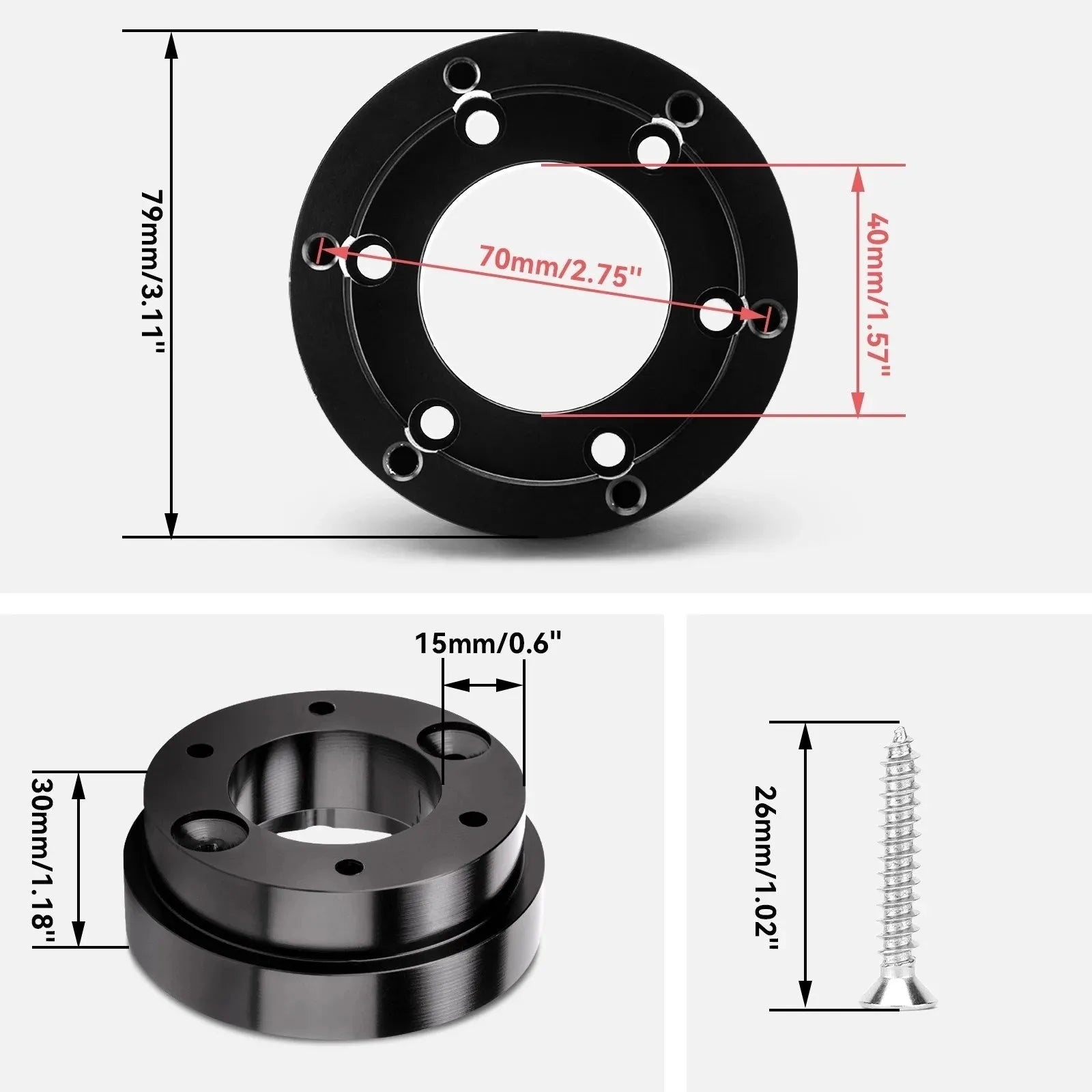 13/14 Zoll Lenkrad Adapterplatte – SwissGlanzGarage Ansicht 3