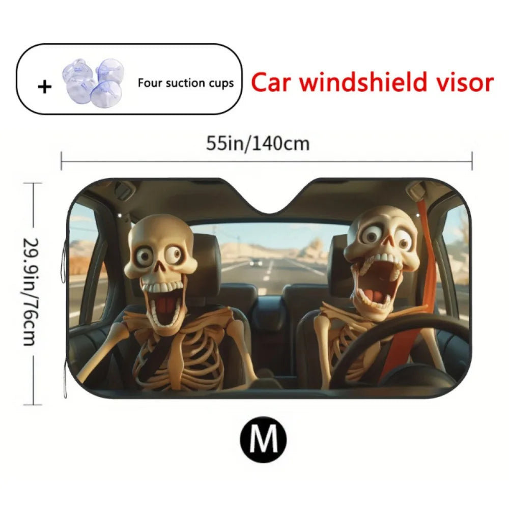 Auto-Windschutzscheiben-Sonnenschutz, 55*29,9 Zoll Faltbarer Sonnenschutz für Frontscheibe, Wärmeisolierung und Sicht...