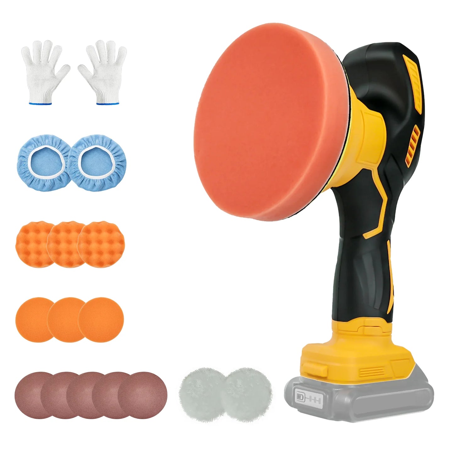 Akku-Auto-Pufferpolierer, 5000 U/min, Exzenterpolierer, 8 variable Geschwindigke
