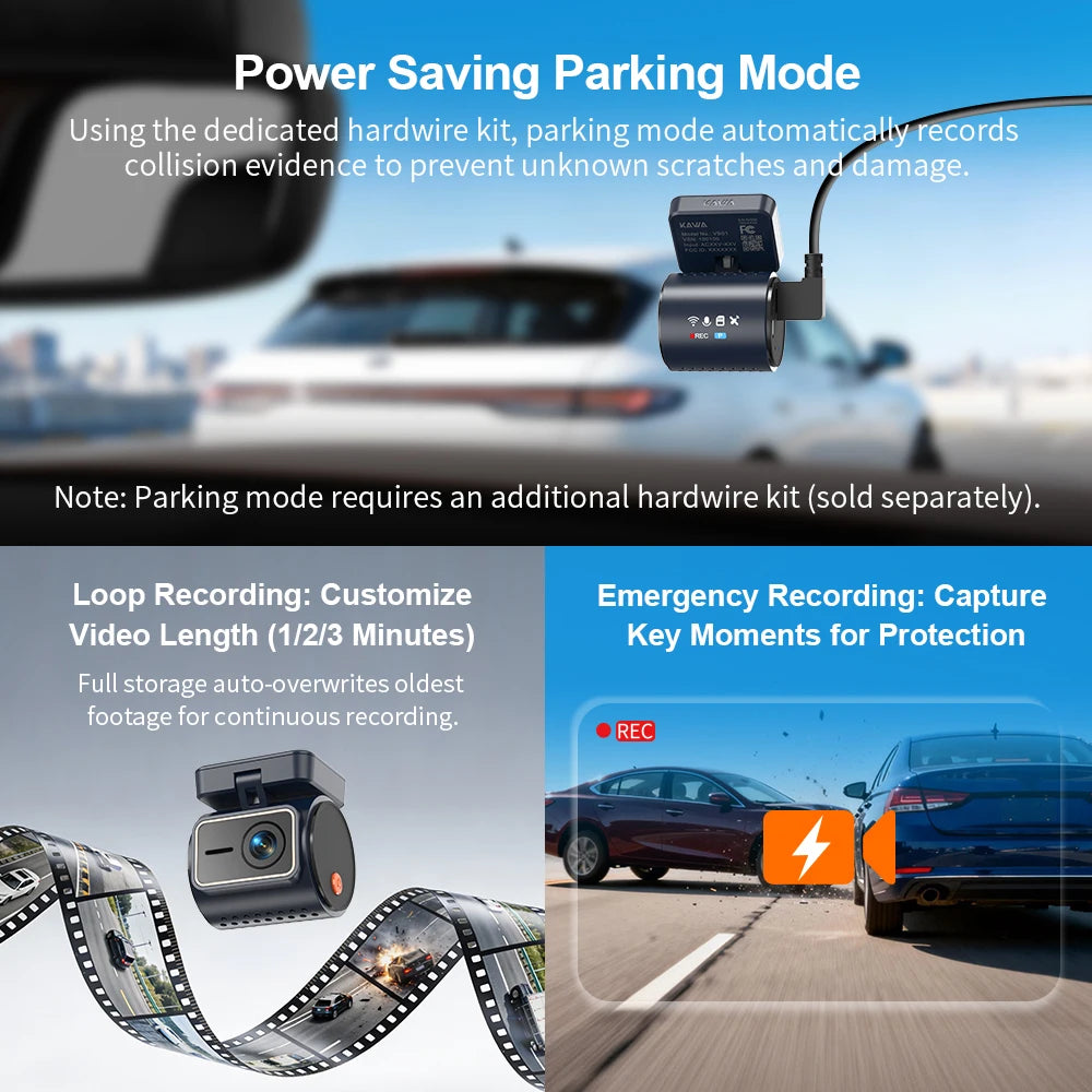 KAWA 4K Dashcam MINI 7 Pro mit WiFi und GPS – SwissGlanzGarage Ansicht 6