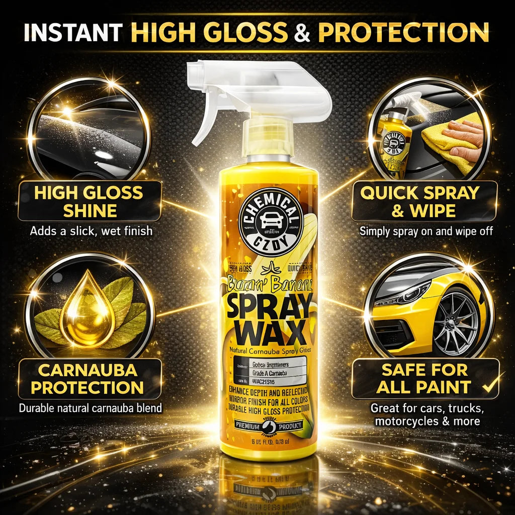 Blazin' Banana Spraywachs 16 oz – Natürliches Carnauba-Schnellwachs, Tiefglanz-Finish, Wasserabperlschutz, Einfaches ...