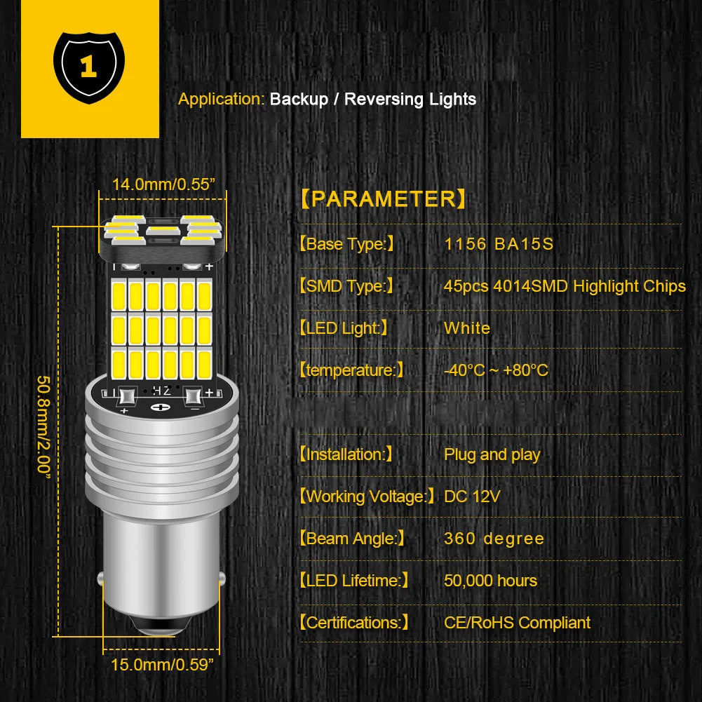 1156 BA15S P21W S25 LED Birnen Set – SwissGlanzGarage Ansicht 3