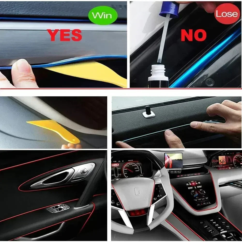 1/3/5M Auto Innen Licht Dekorative Umgebungs Lampe Neon Led Streifen