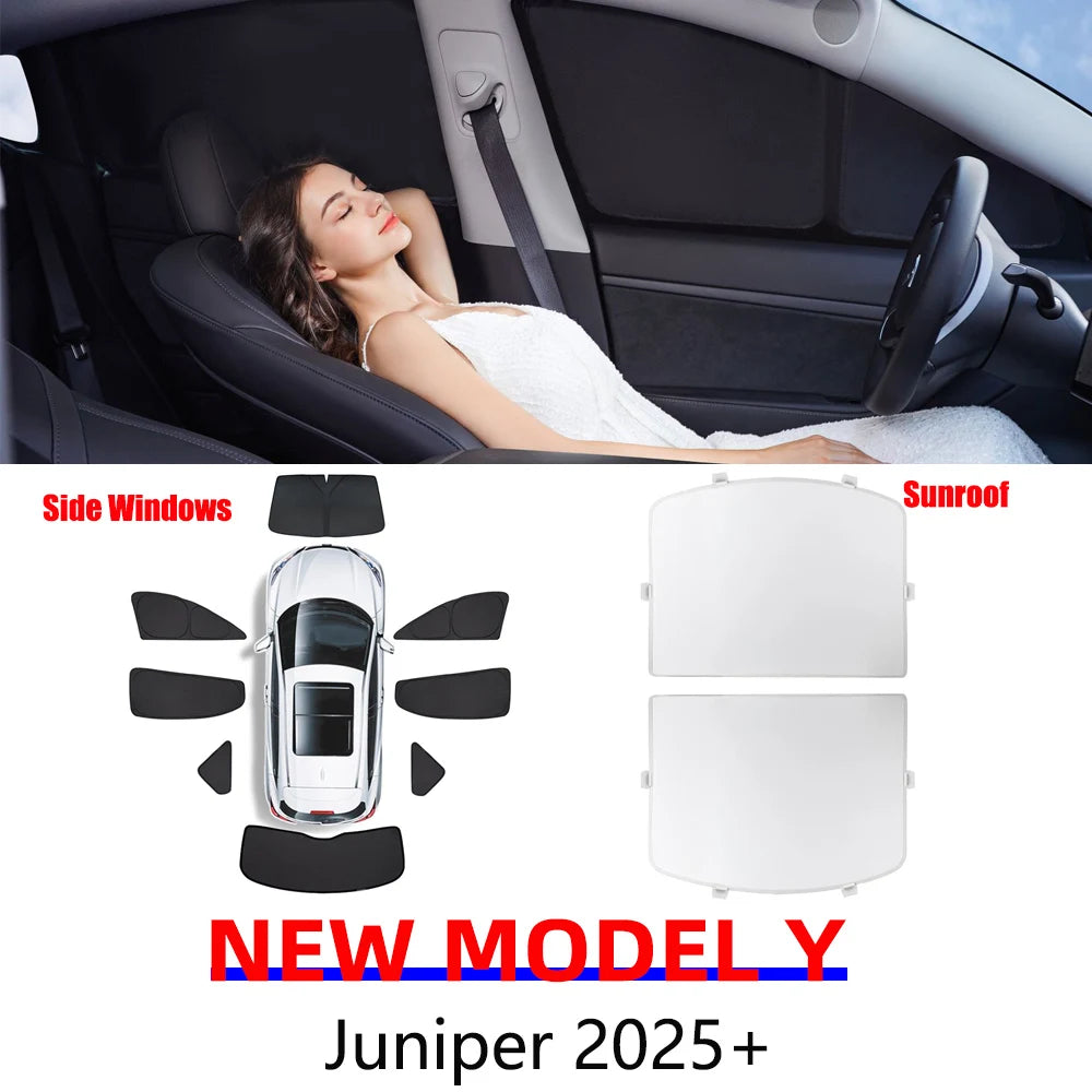 Auto-Sonnenschutz Set für Tesla Model Y – SwissGlanzGarage Ansicht 3