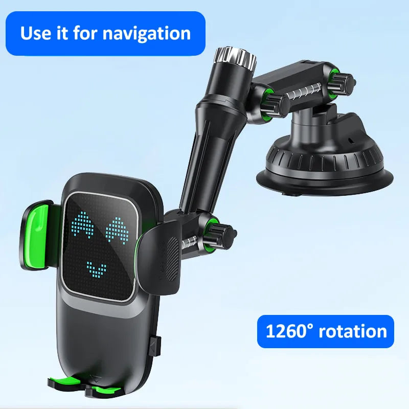 360 ° Saugnapf-Autohalterung für Smartphones, Universelle Halterung für Mittelkonsole und Windschutzscheibe mit Verst...