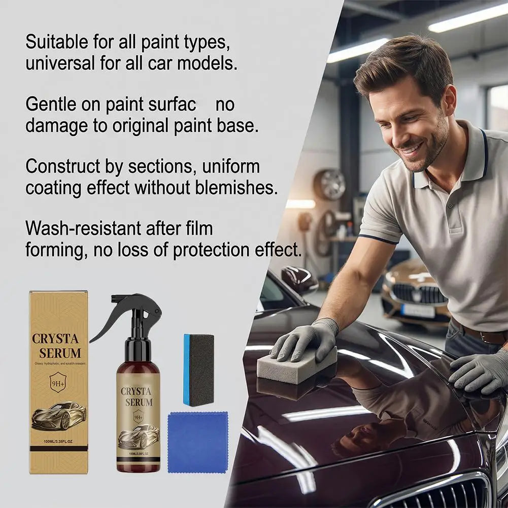 Keramikbeschichtung, 100 ml, Lackschutzspray, Keramikbeschichtungsspray für Autos, mit Schwamm und Tuch für Auto, LKW...