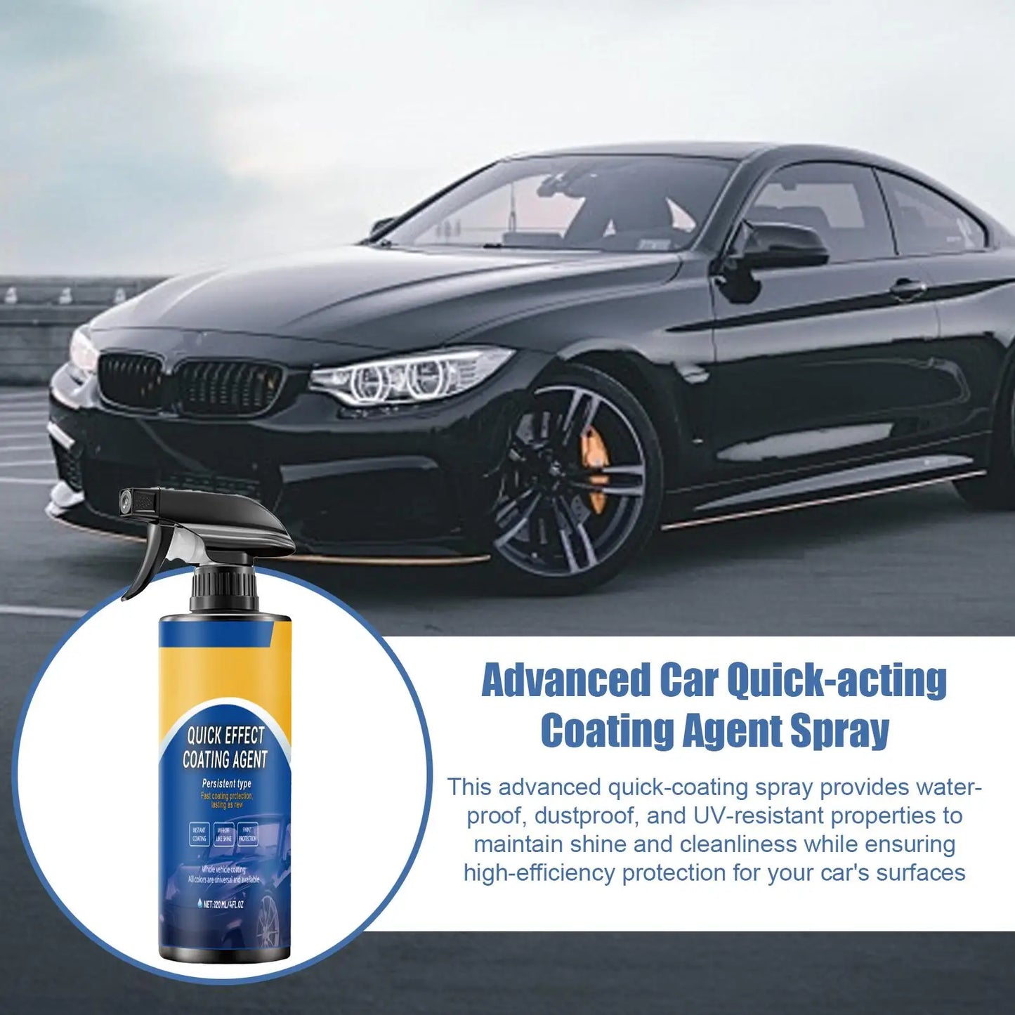 120ML Schnelltrocknender Auto-Polierspray Keramikbeschichtungsspray Auto-Beschichtung Hydrophobe Schicht für Autopolitur