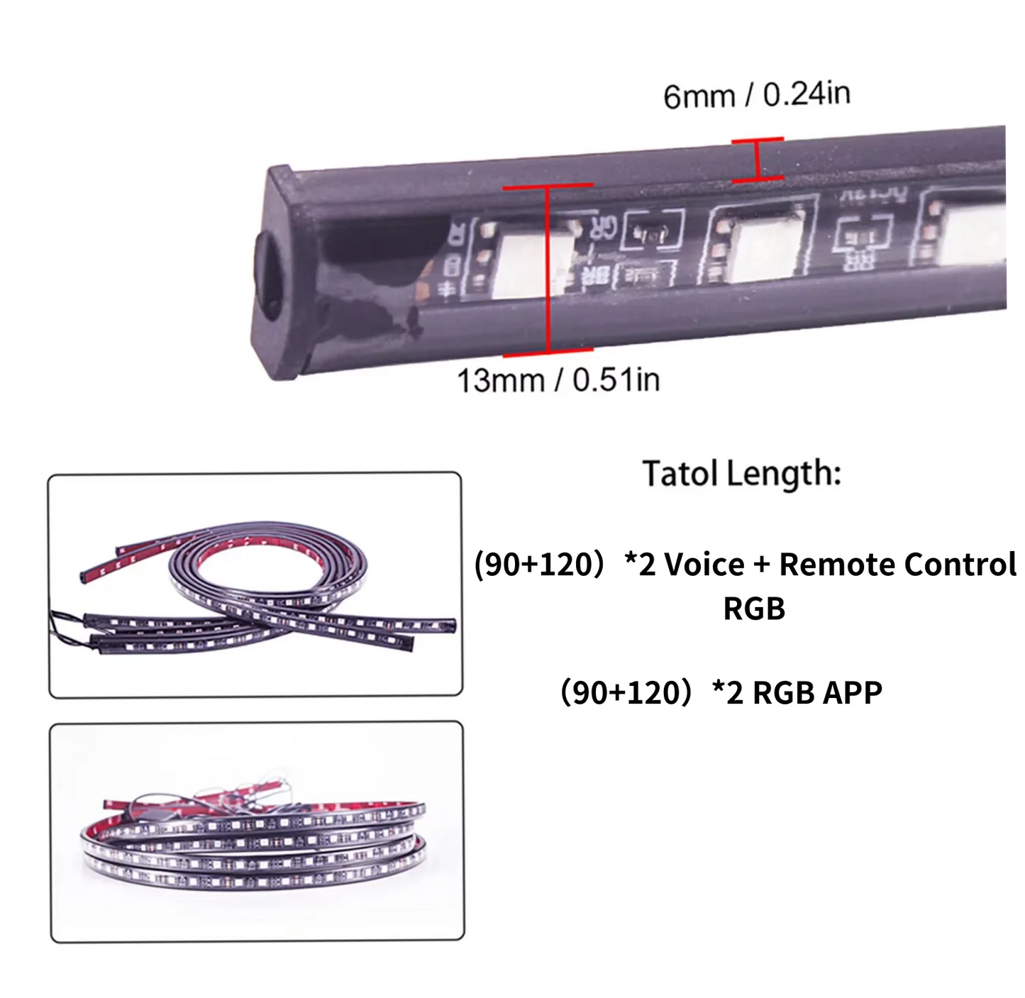 RGB Auto Underglow Licht Flexible Streifen LED Unterboden Lichter