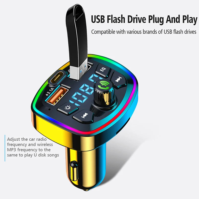 Bluetooth 5.0 FM-Transmitter USB-C Ladegeraet – SwissGlanzGarage Ansicht 5