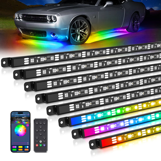 N8 Auto-Unterlichtleisten-Set, RGB+IC-LED, mehrfarbiger…