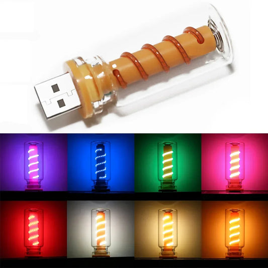 USB LED Spiral Filament Lampe 5V – SwissGlanzGarage Ansicht 2