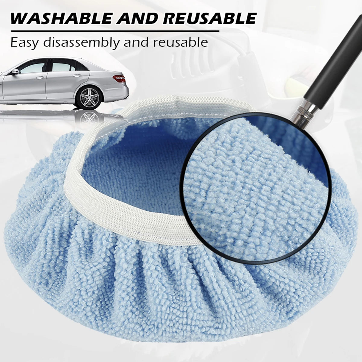 Auto Detaillierung Mikrofaser 9-10 Zoll Weiche Mikrofaser Auto Polierer Pad Motorhaube Polieren Abdeckung Auto Polier...