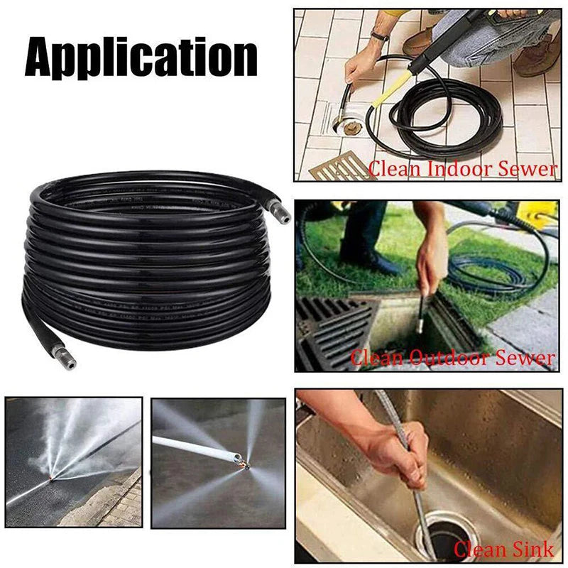 High Pressure Jet Washer Sewer Hose Cleaning Kit High Pressure Drainage Water Pipe Cleaner Sewer Drain Water Cleaning Ho