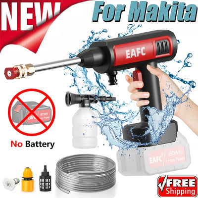 Hochdruck-Autowaschpistole, langes Wasserrohr, verstellbar für Makita 18 V-Batte