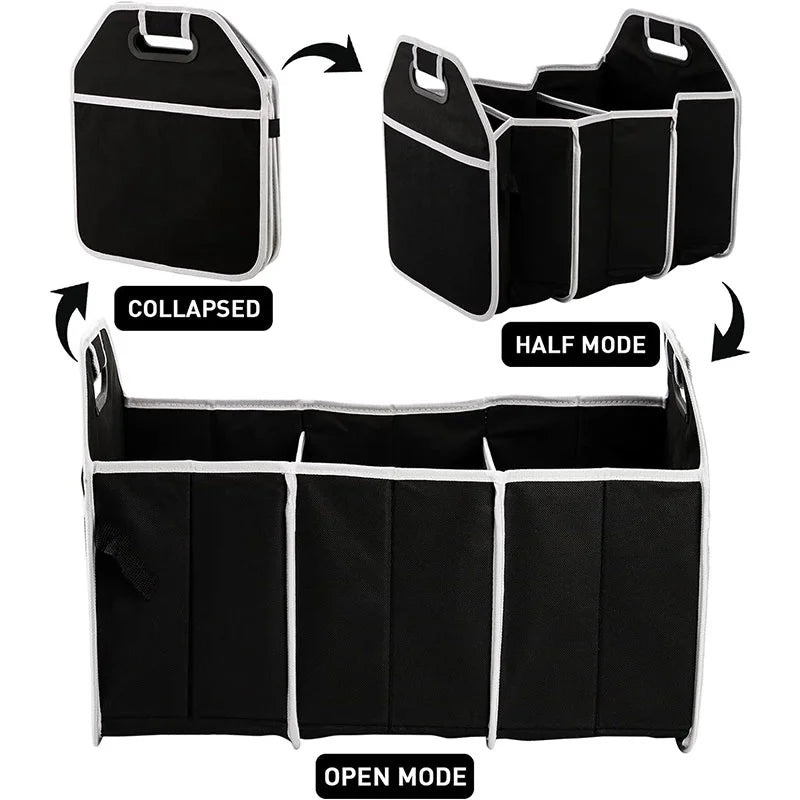 1 STÜCK Kofferraum-Aufbewahrungsbox Extra großer zusammenklappbarer Organizer mit 3 Fächern Home Car Seat Organizer A...