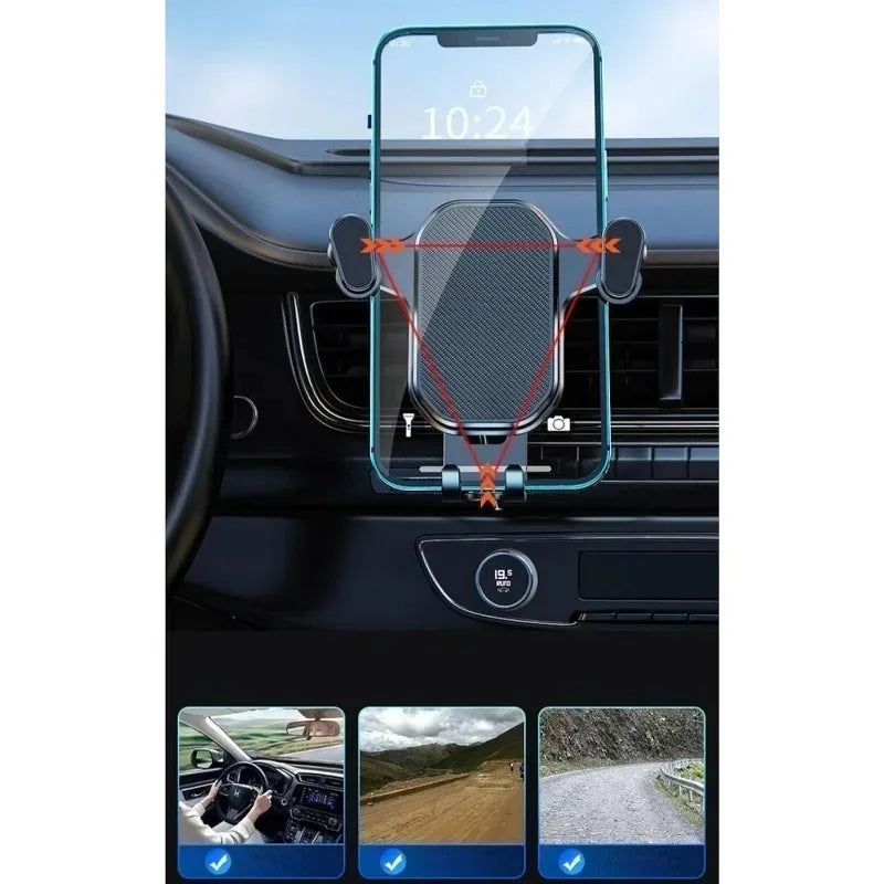 Gravity Auto Lock Auto-Handyhalterung für Lüftungsschlitze, universelle rutschfeste Handyhalterung, stabile Autohalte...