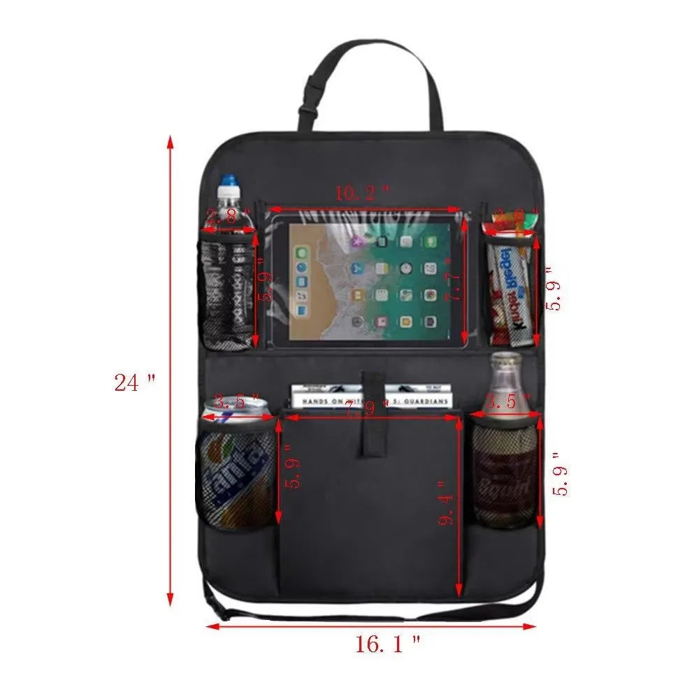 Auto-Rücksitz-Organizer mit Touchscreen, Tablet-Halter, Auto-Aufbewahrungstaschen, Autositz-Rückenschutz, Fahrzeug-In...