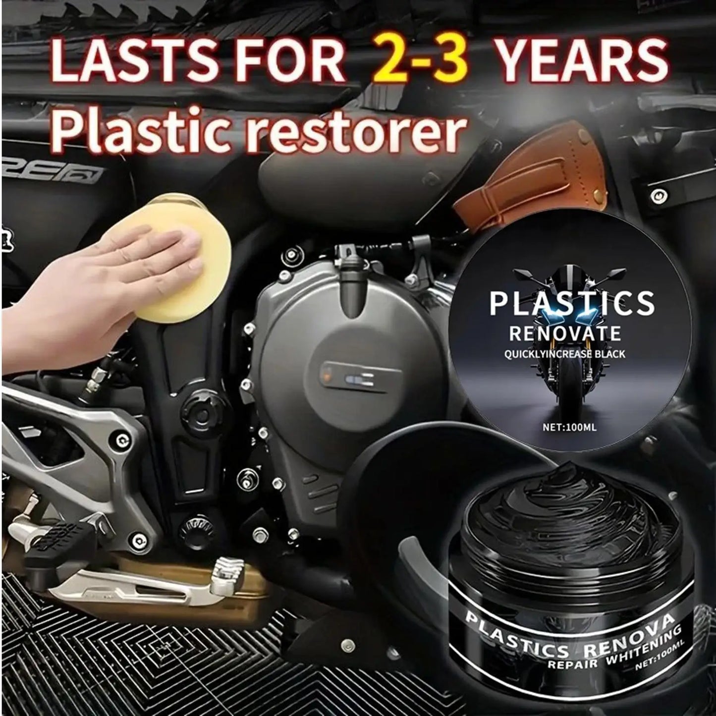 Auto-Innenraum-Auffrischer 100ML Verblassungsresistent Schnelltrocknend Hochglanz UV-Schutz Gummi-Reparaturwachs für ...