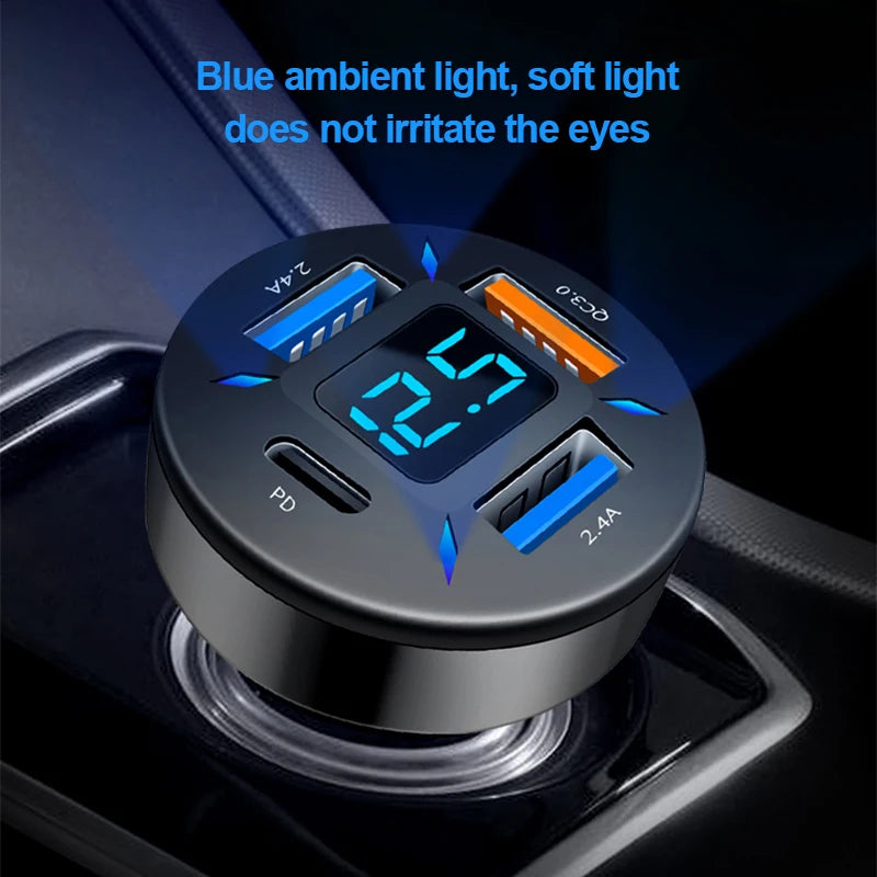 66W USB Auto Ladegerät 4 Ports Schnellladung – SwissGlanzGarage Autopflege Schweiz