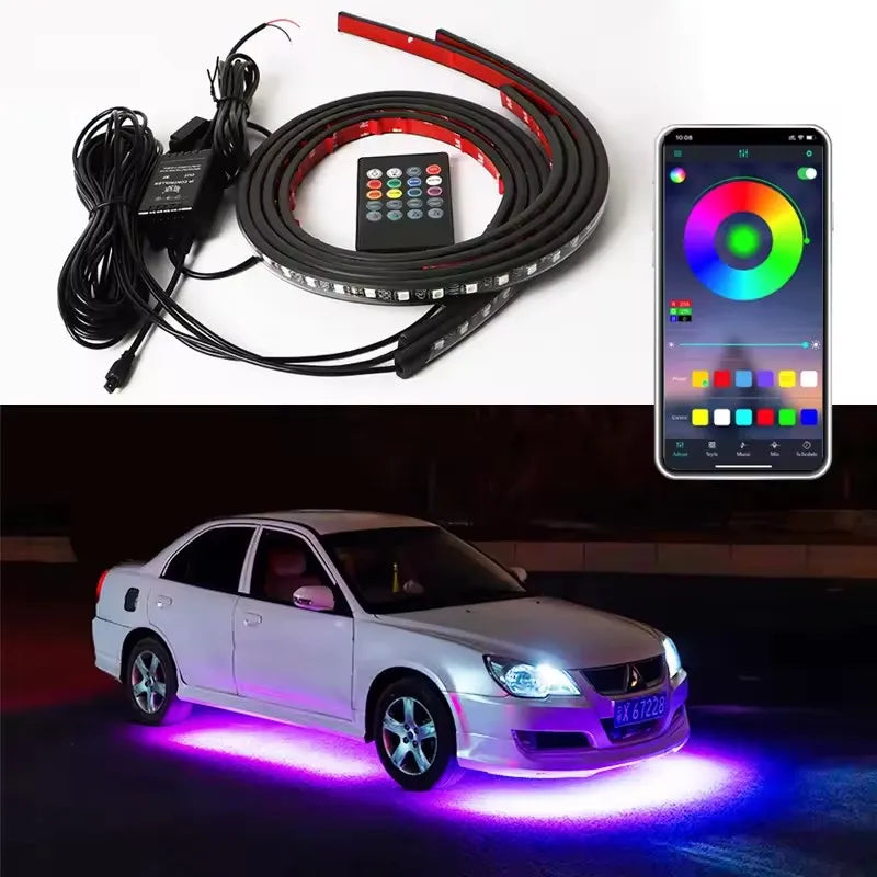 RGB Außen Auto LED Streifen APP Fernbedienung LED Streifen Unter Auto