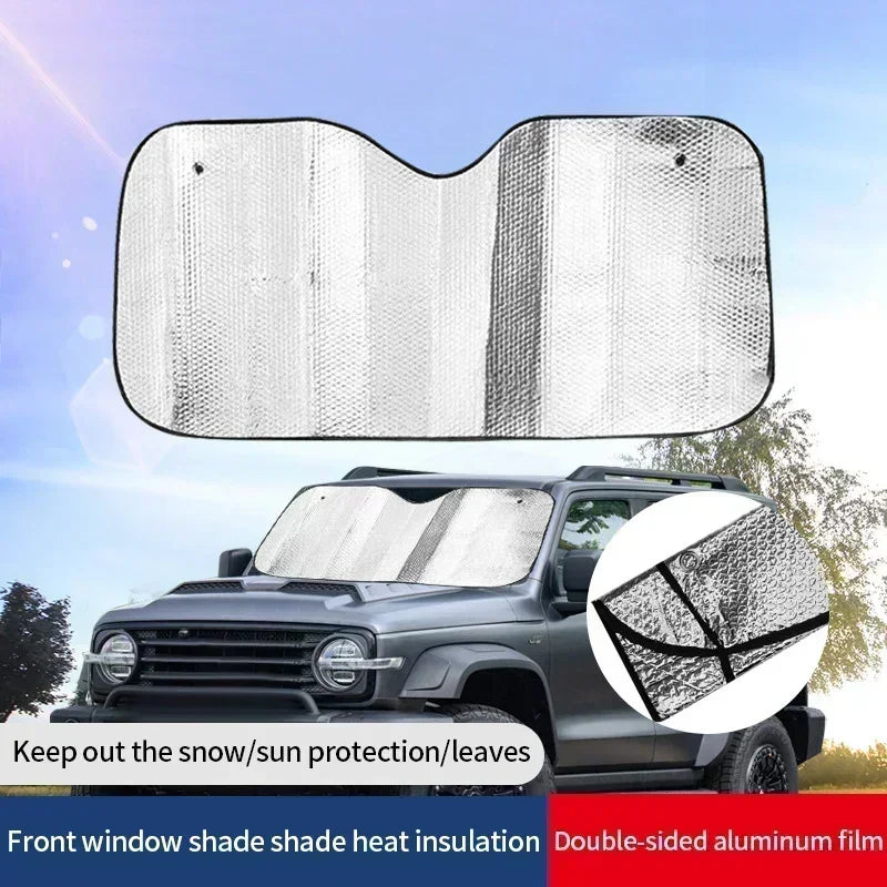 Faltbarer Sonnenschutz für Auto-Windschutzscheibe, Reflektorabdeckung, Tragbarer Atmungsaktiver UV-Schutz-Bildschirm