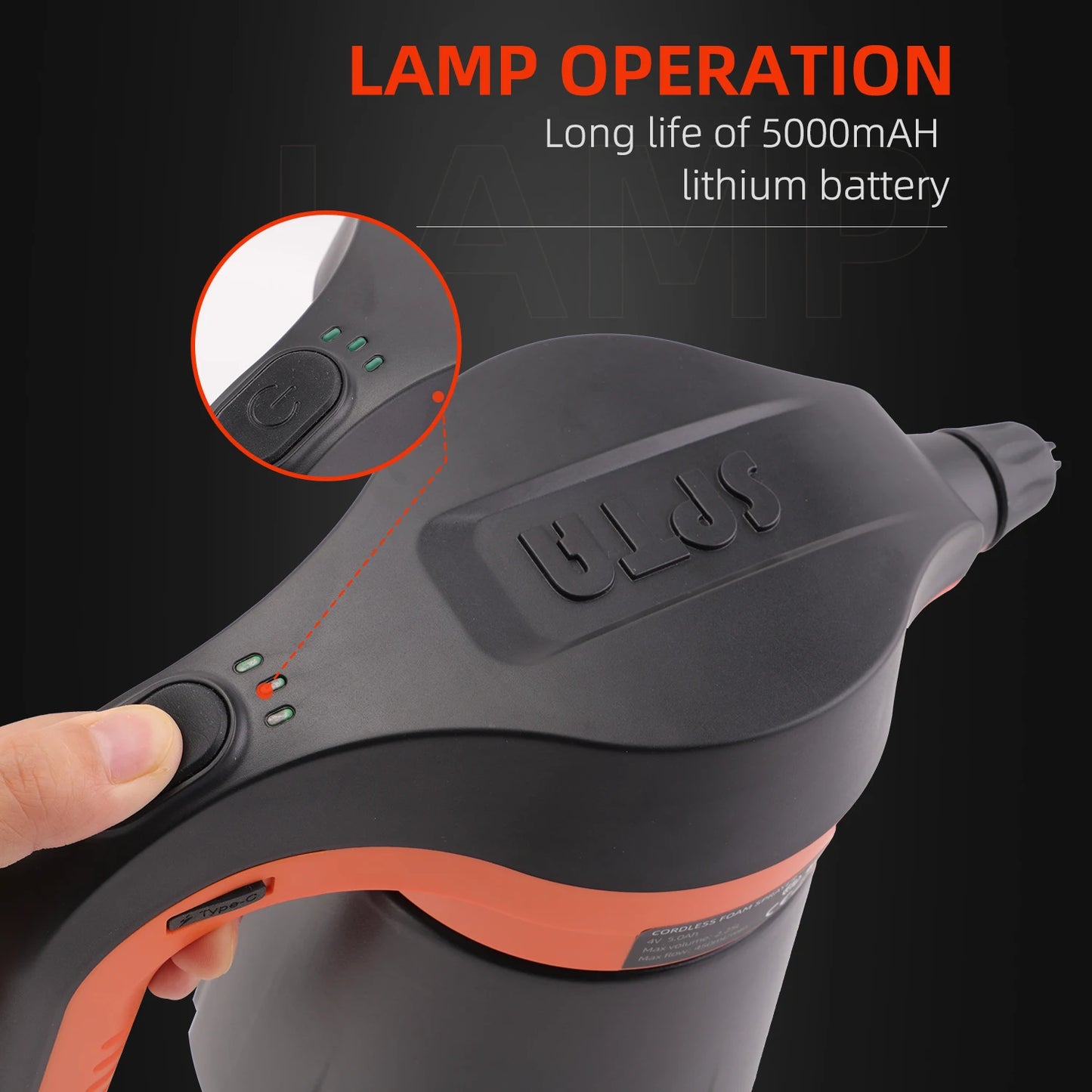 SPTA Cordless Batteriebetriebener Schaumreiniger