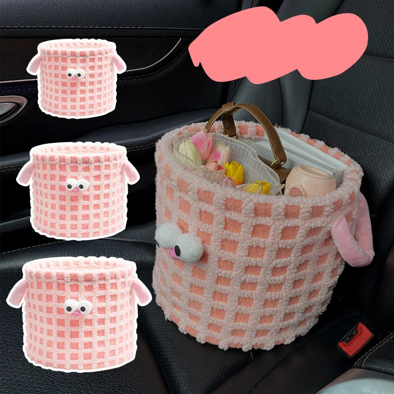 Auto Mülleimer Nette Auge Weiche Plüsch Auto Stamm Müll Organizer