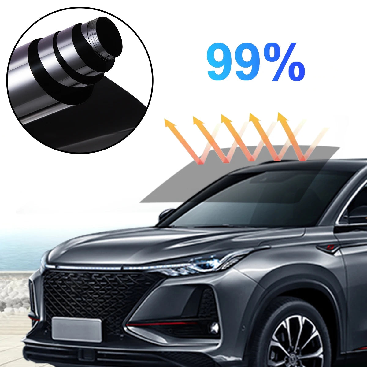 Auto-Tönungsfolie 3Mx50CM UV Hitzeschutz – SwissGlanzGarage Ansicht 4