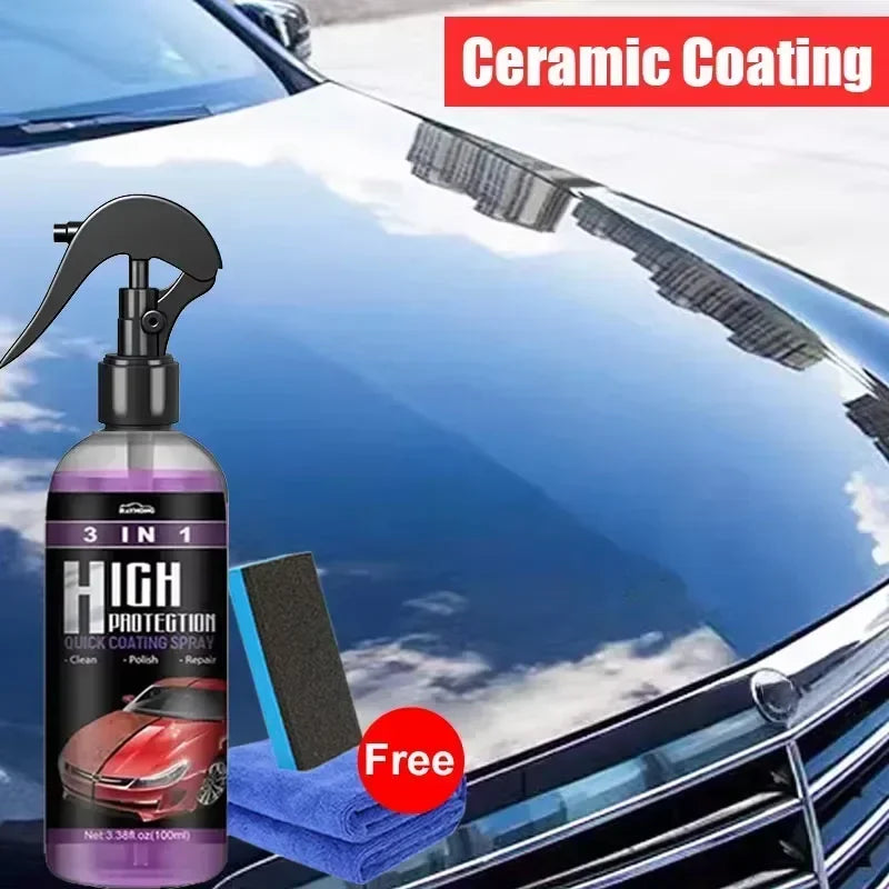 3-in-1 Auto Nano-Keramikbeschichtung Schnellfilm-Spray Kratzfest Hydrophob Lackschutz Wachs Aufhellende Auto-Detailin...