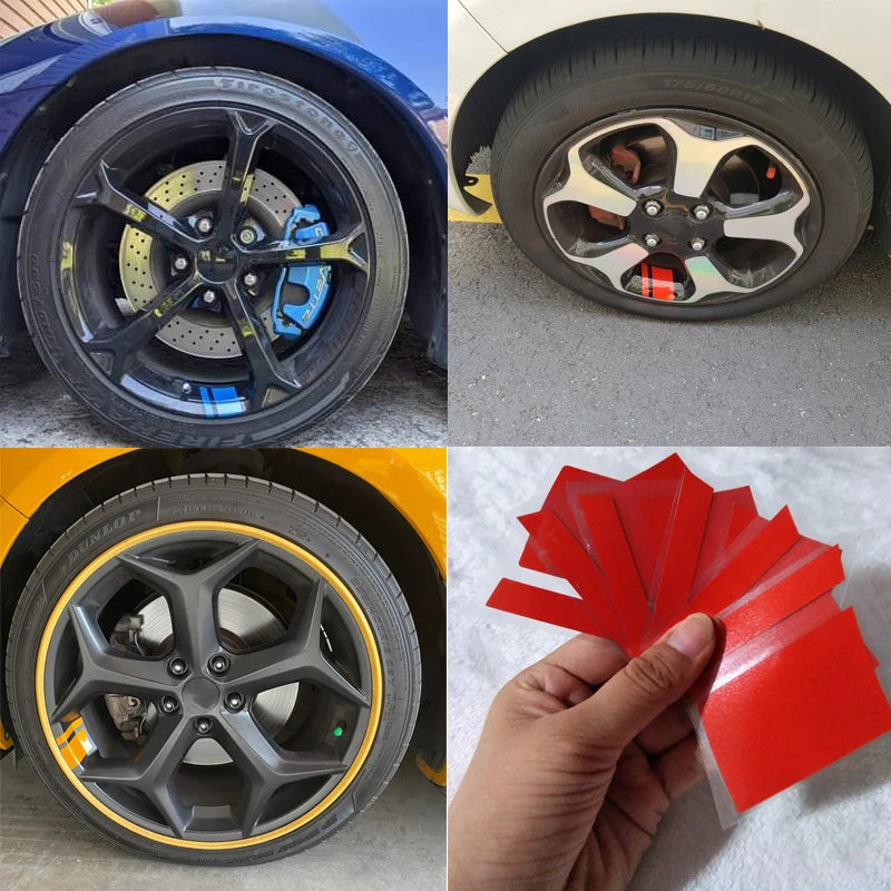Reflektierende Auto-Felgenaufkleber Rot – SwissGlanzGarage Ansicht 2