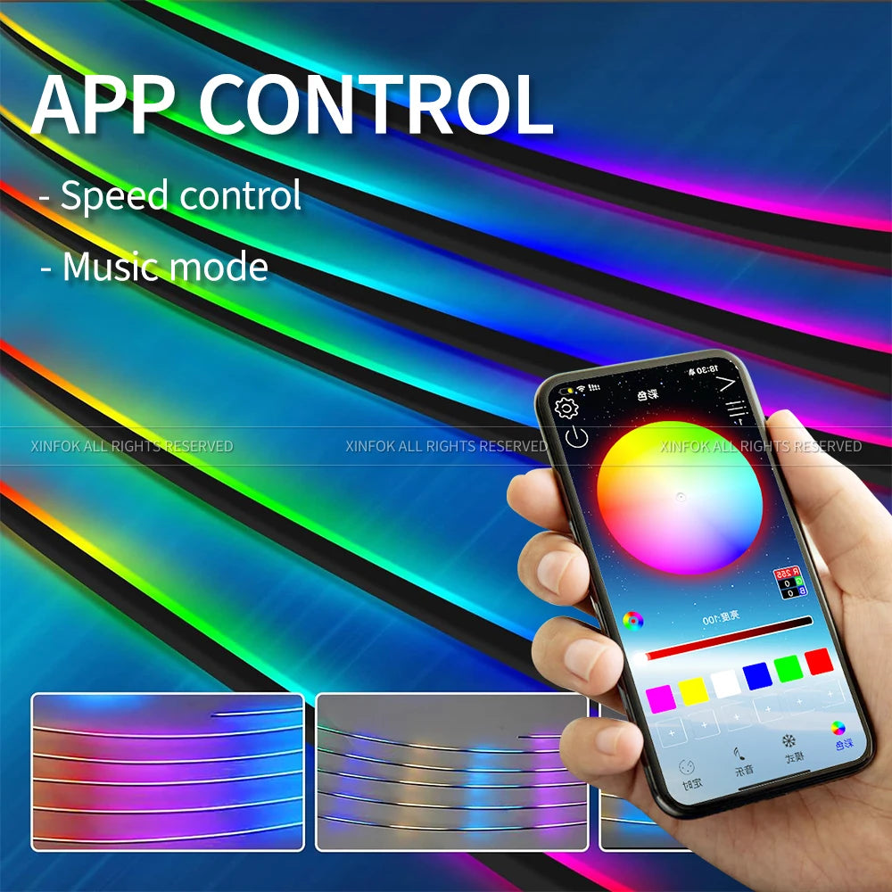 LED-Streifen für Innenräume mit kabelloser App und Fernbedienung