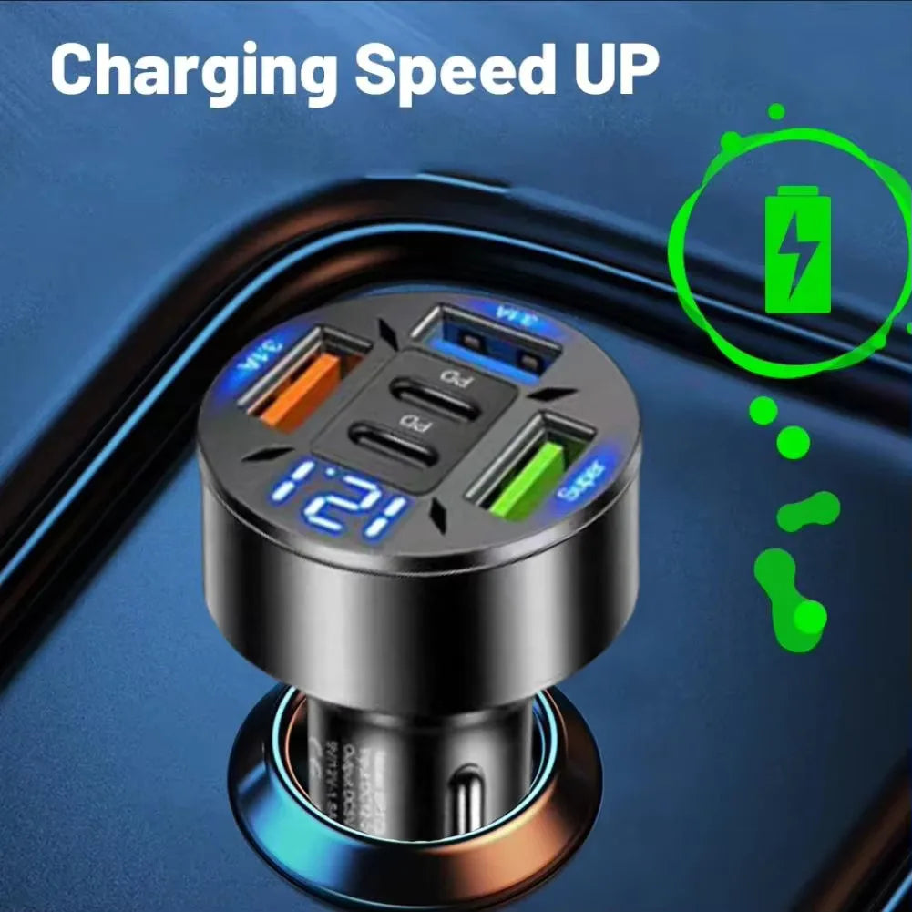 6-Port USB Type-C Auto-Ladegerät mit RGB – SwissGlanzGarage Ansicht 2