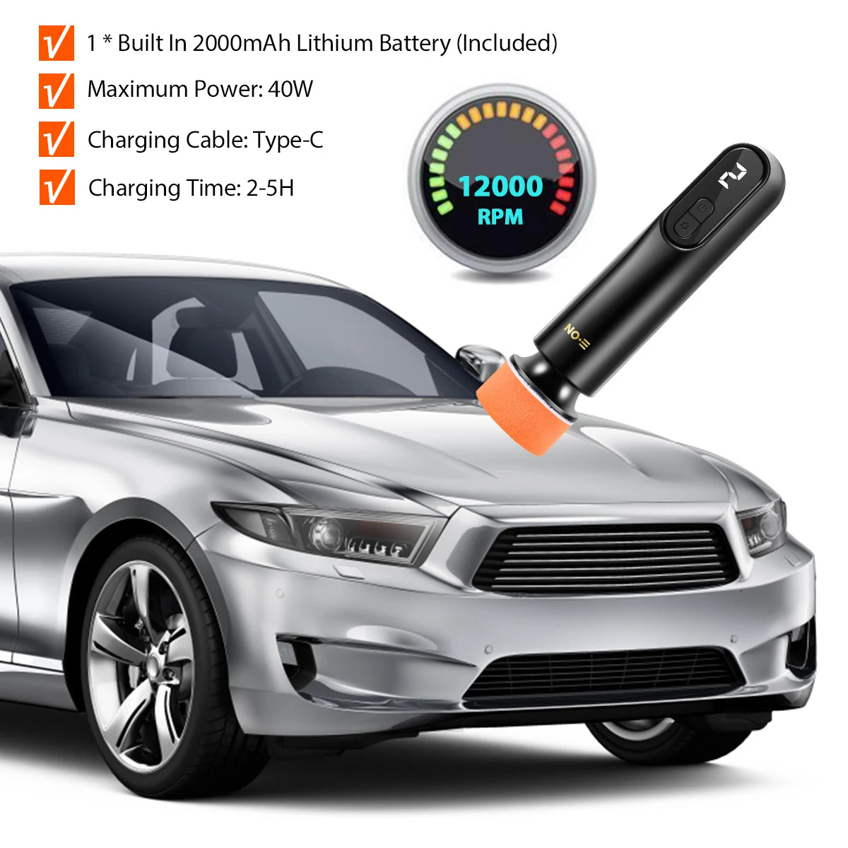 Kabelloser Auto Polierer für makellosen Glanz – SwissGlanzGarage Ansicht 5
