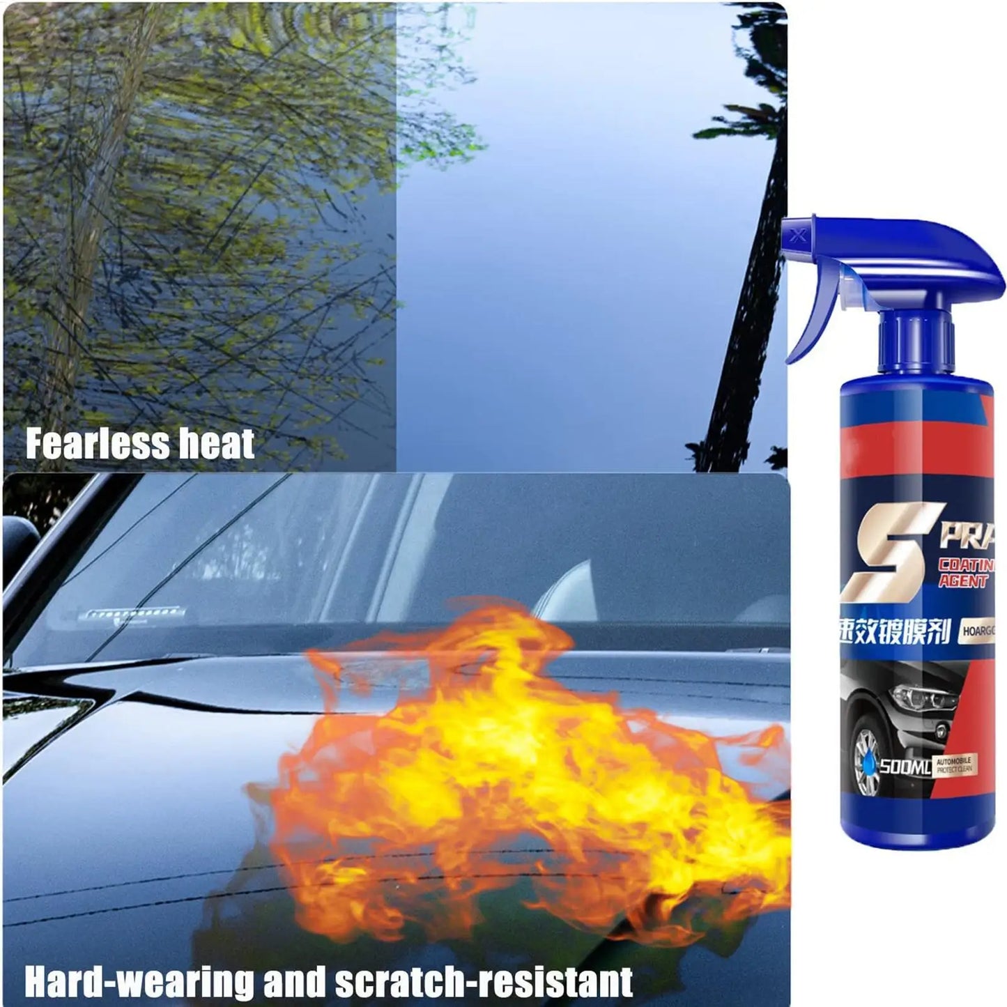 3-in-1 Auto-Keramikbeschichtungsspray 500ml Auto-Nano-Keramikbeschichtung Kratzerentferner für die Fahrzeugaußenhaut ...