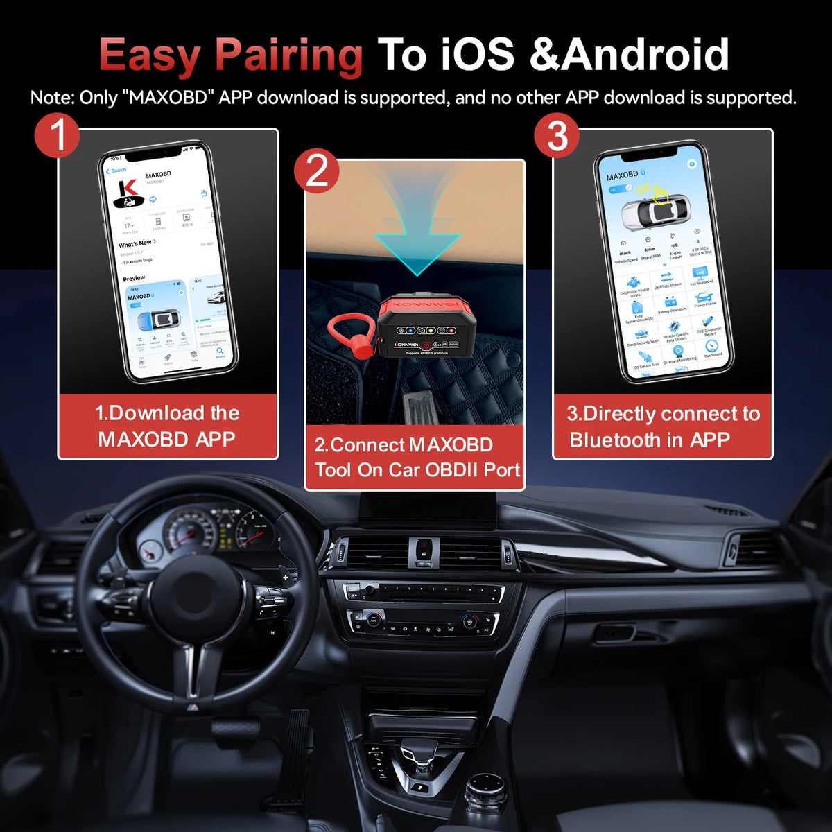 KONNWEI KW906 OBD2 Scanner Bluetooth 5.0 – SwissGlanzGarage Ansicht 6