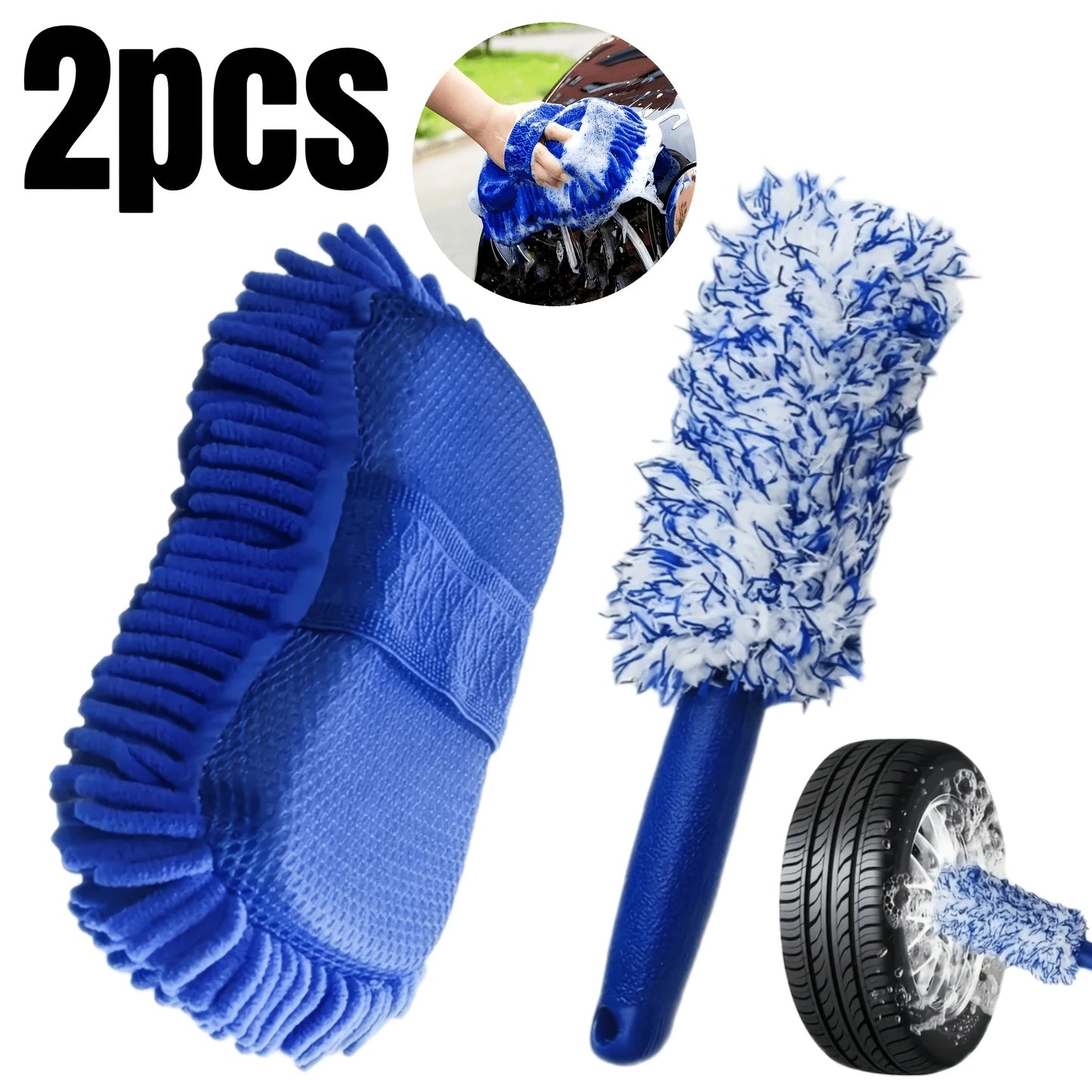 2-teiliges Autopflege-Werkzeug-Set, ultraweicher Mikrofaser-Autowaschhandschuh, 