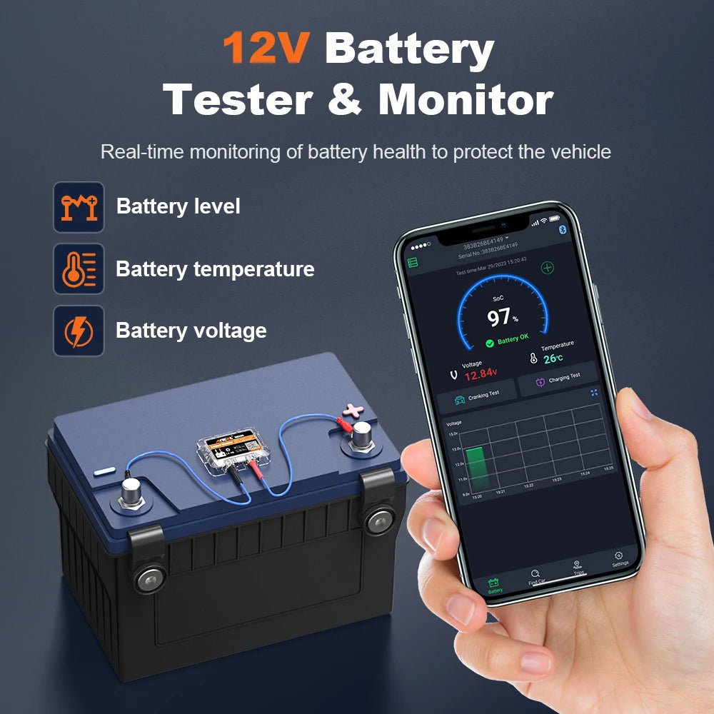 ANCEL BM200 12V Batteriemonitor – SwissGlanzGarage Ansicht 3