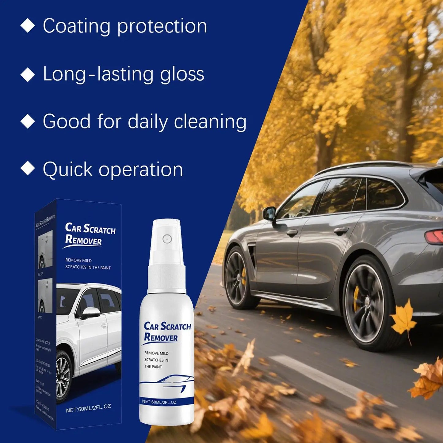 Autolack-Kratzer-Reparatur-Spray 60ml Hochleistungs-Poliermittel Kratzerentferner Polierspray für Autolack