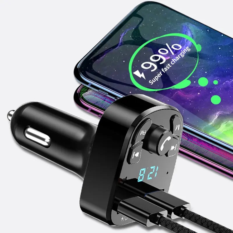FM Bluetooth Empfänger mit Dual USB Ladegerät – SwissGlanzGarage Ansicht 5
