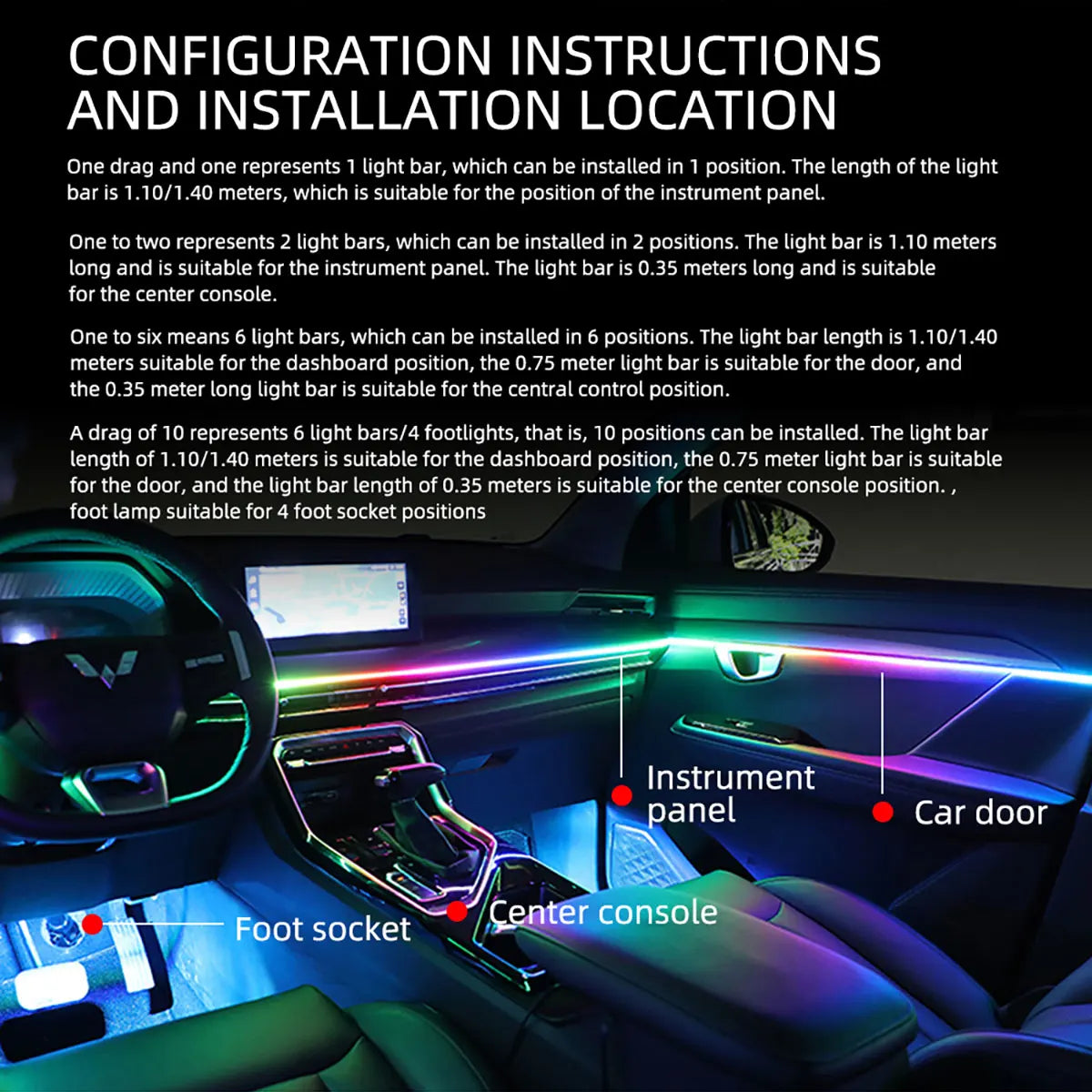 10-in-1 RGB Fussraumbeleuchtung – SwissGlanzGarage Ansicht 6
