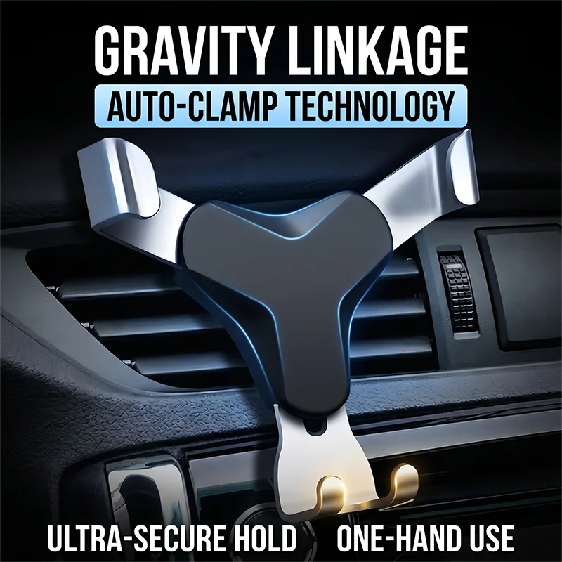 Gravity-Auto-Handyhalterung für Lüftungsschlitze, universeller Auto-Lock-Ständer, dreieckige Stabilität, geräuschlose...