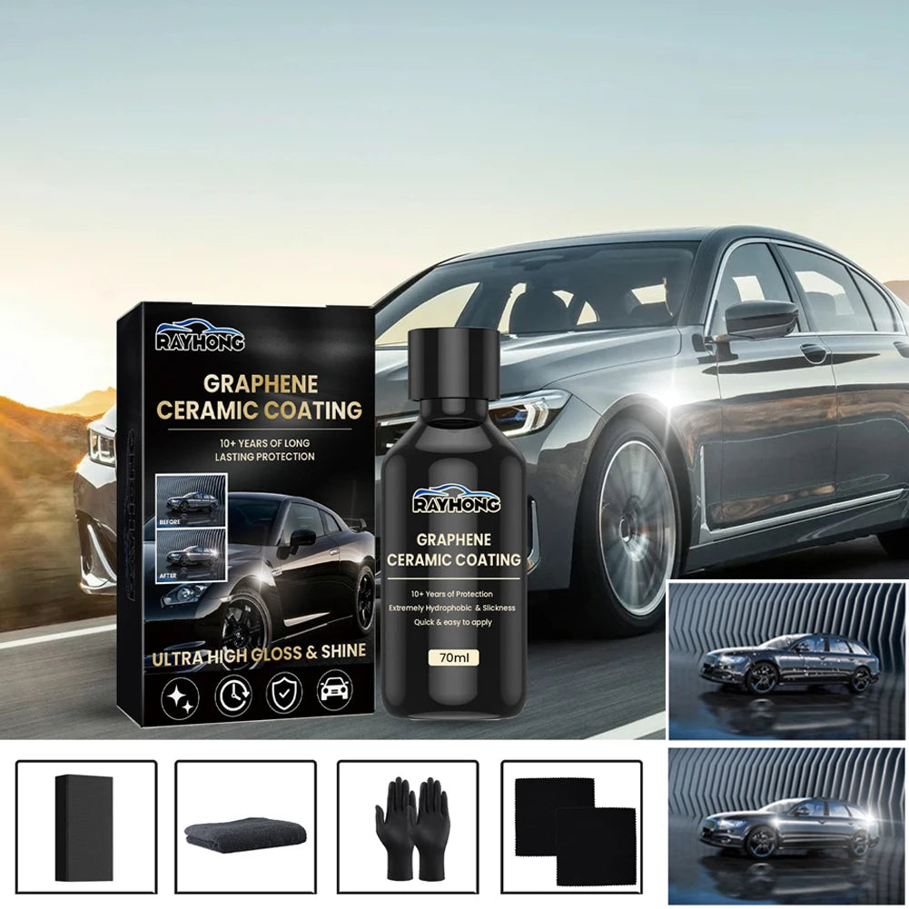 70ml Graphen-Keramikbeschichtung Wasserdichte Nano-Keramikbeschichtung Graphen Autolackpflege Anti-Kratz Hydrophobe L...