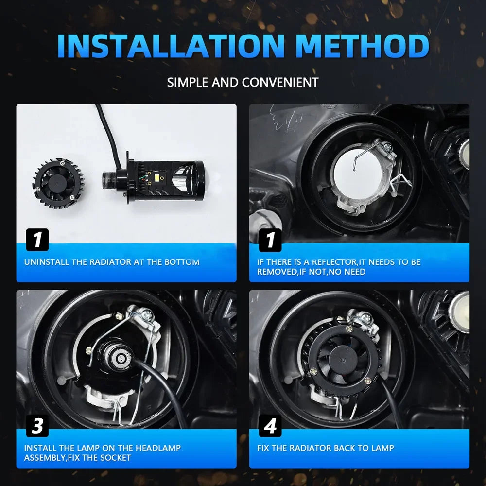 TCYATO Y6D H4 LED Scheinwerfer 12V Auto Licht – SwissGlanzGarage Ansicht 5