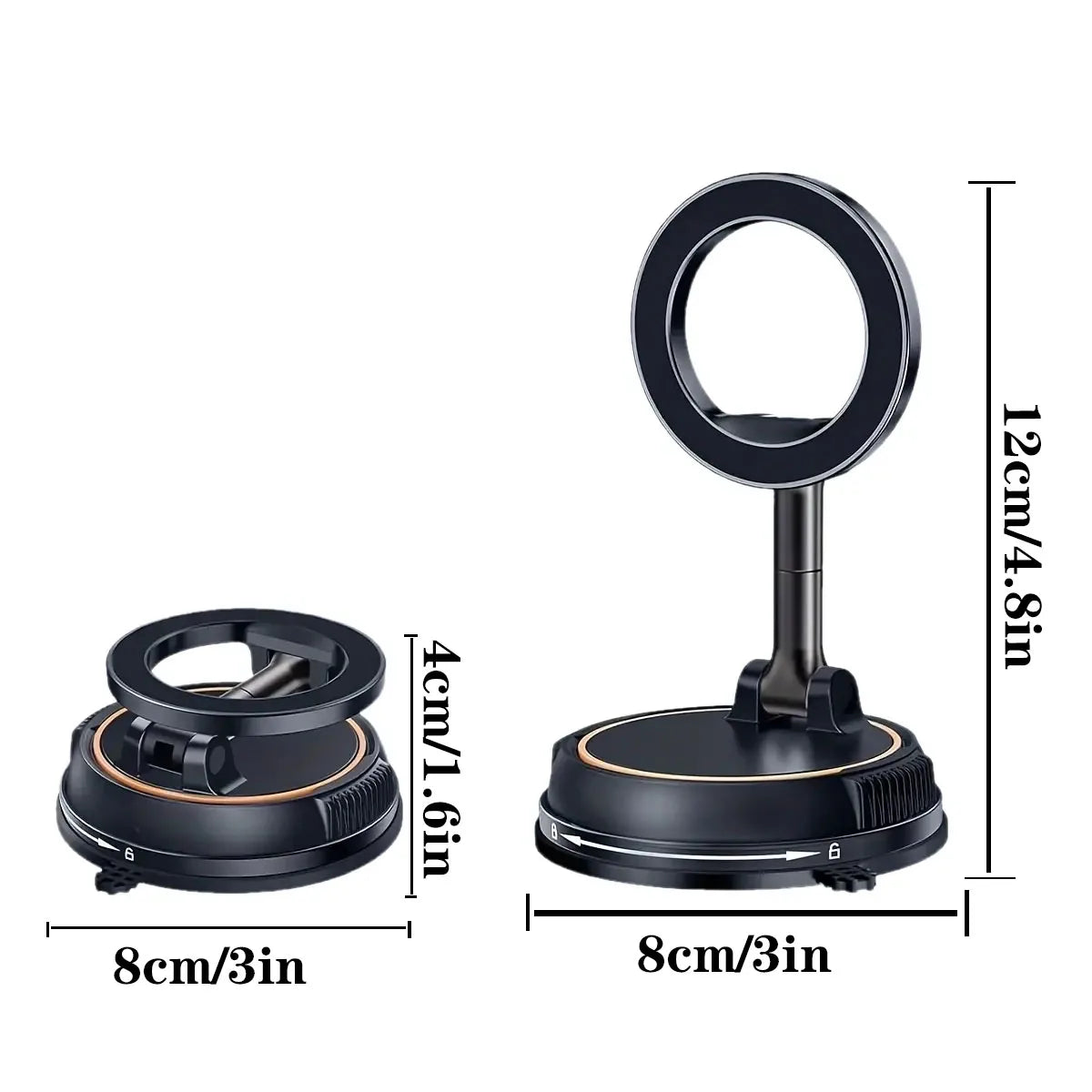 Magnetischer Autotelefonhalter, kompatibel mit Magsafe 360° drehbarem Vakuum-Saugnapf, Autohalterung, Armaturenbrett,...