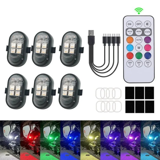 RGB Stroboskop-Lampe Set USB Wiederaufladbar