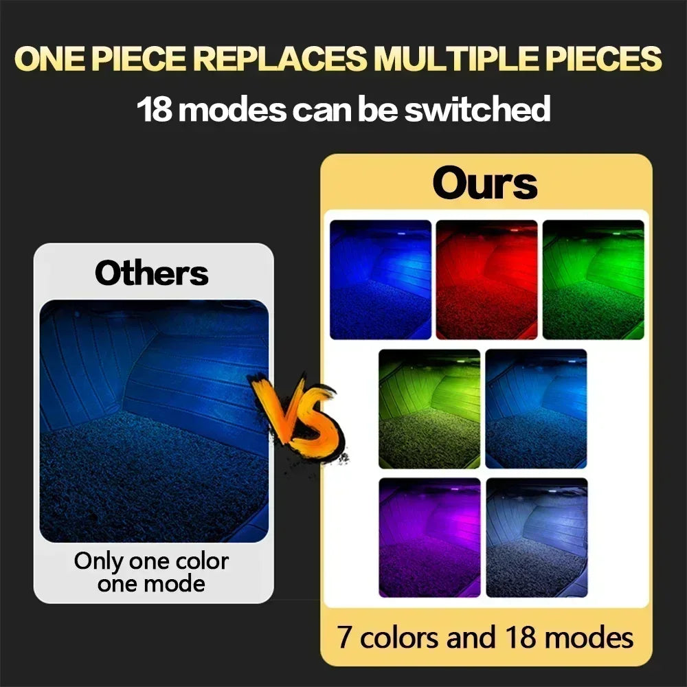 LED-Fussraum-Beleuchtung RGB-Innenraum-Lampe – SwissGlanzGarage Ansicht 4